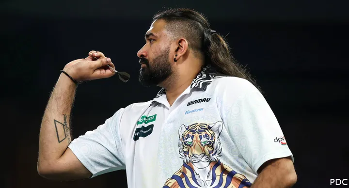 Nitin Kumar in action at the recent World Darts Championship