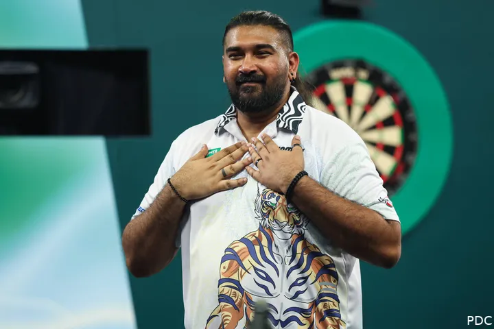 Nitin Kumar gewann vor einigen Tagen als erster Inder jemals ein Spiel bei der PDC Darts WM