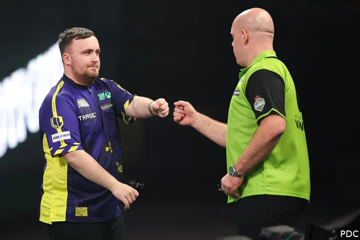 Michael van Gerwen tegen Luke Littler wordt een heruitgave van de WK-finale