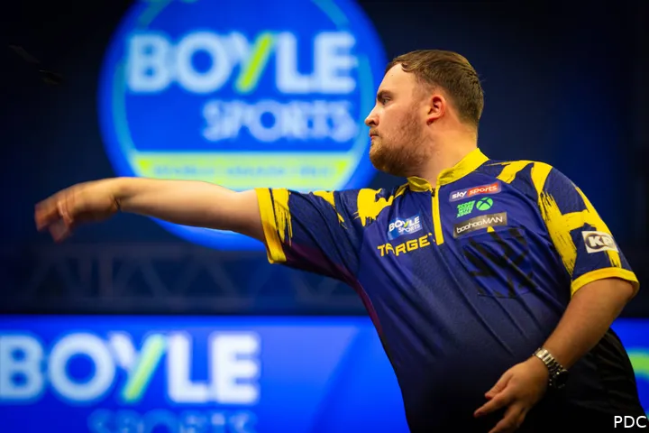 Luke Littler in actie