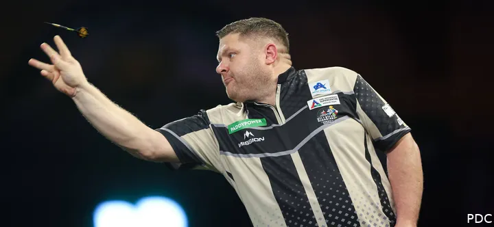 James Hurrell in actie op het WK Darts 2026