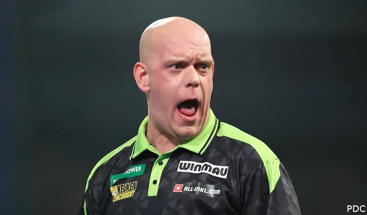 Michael van Gerwen in actie op het voorbije WK Darts