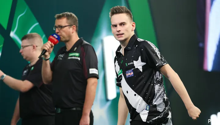 Ricardo Pietreczko in actie op het WK-podium