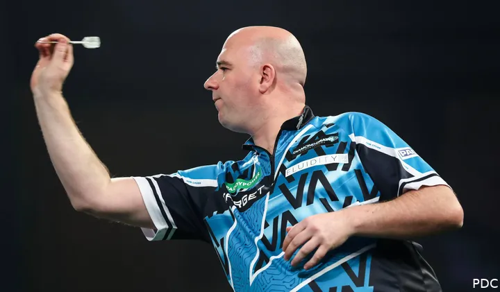 Rob Cross in actie op het WK Darts 2026