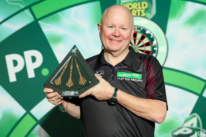 George Noble werd op het afgelopen WK Darts gehuldigd