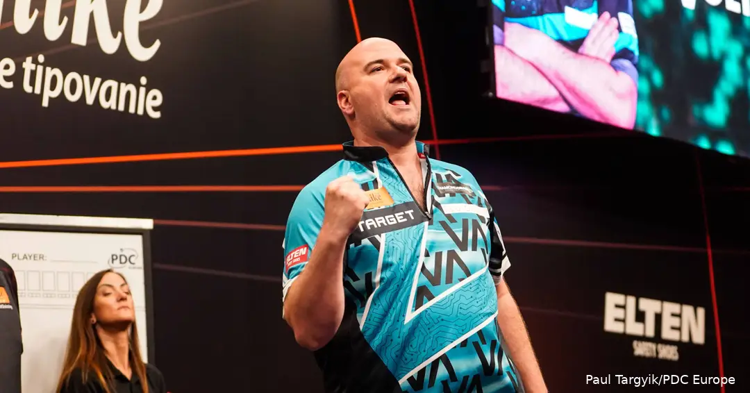Rob Cross celebrating