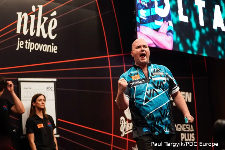 Rob Cross celebrates.