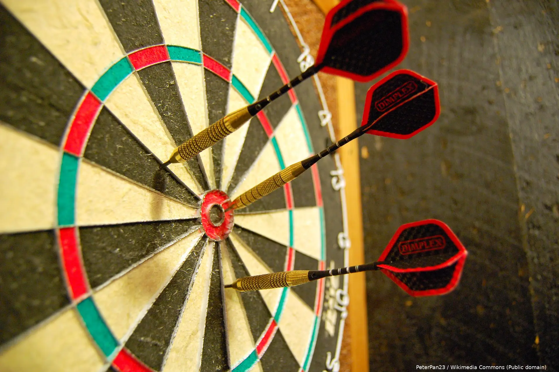darts in a dartboard