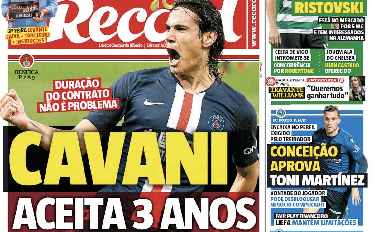mercato cavani et benfica accord trouve jusqu en 2023 cavani291165