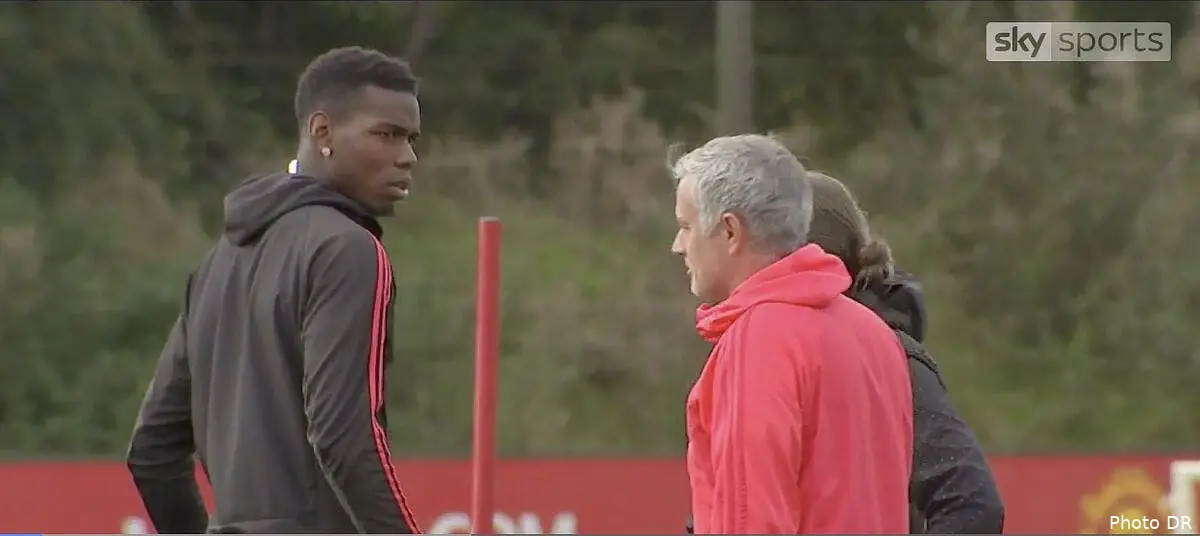 pl pogba mourinho une scene incroyable en plein entrainement pogba mourinho231581