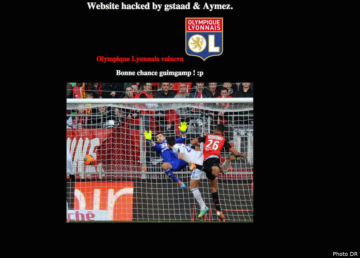 des supporters de l ol ont ils pirate le site internet de guingamp piratage93975