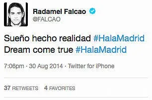 falcao s annonce au real madrid et efface son message bwtvlqmicaea7zp90933