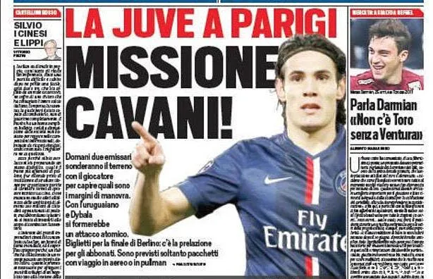 la juventus debarque a paris pour acheter cavani cavani juventus111673