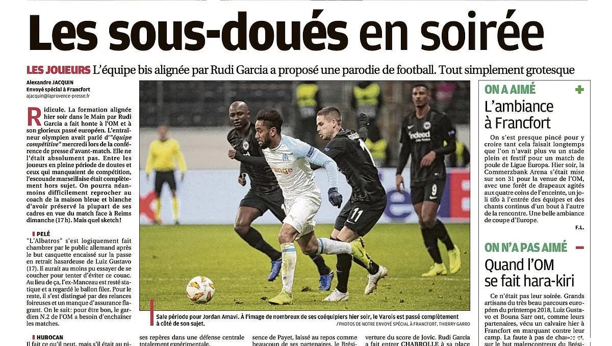 om les sous doues en soiree la provence ridiculise cet om la om sous doue s237651