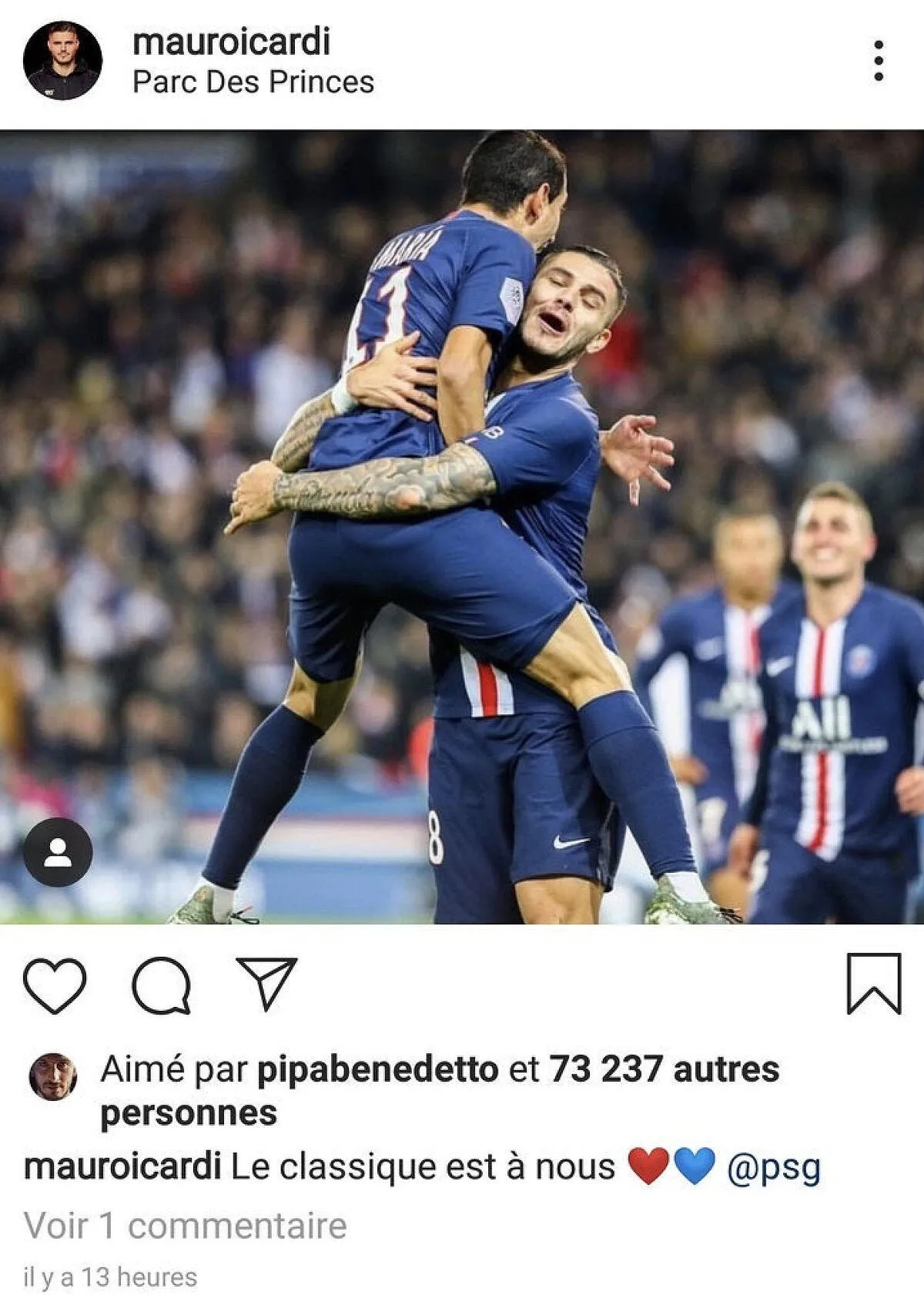 om quand pipa benedetto like la joie de mauro icardi icardi benedetto268501