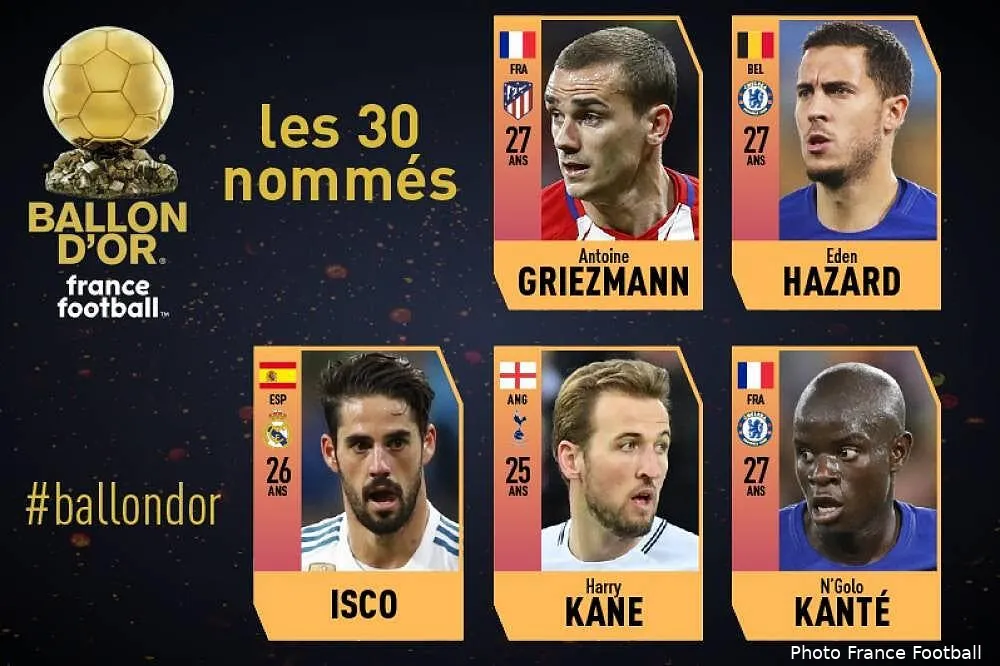 ballon d or griezmann et n golo kante dans les 30 afb3b232739