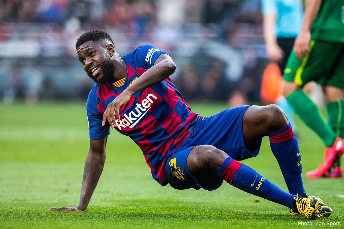 esp umtiti premier blesse a la reprise du barca icon ap 12213296284465