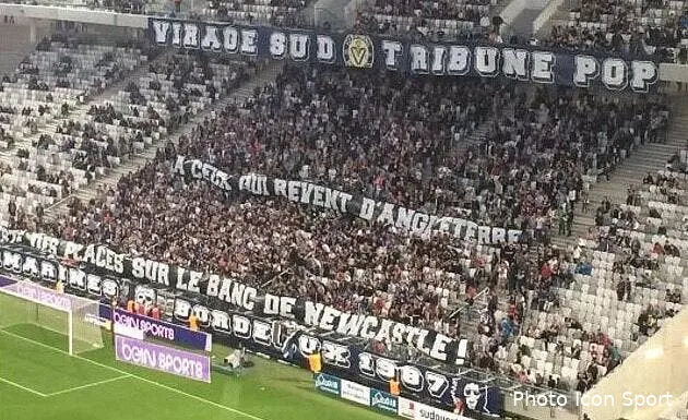 bordeaux les supporters chambrent newcastle l a mauvaise banderole142316