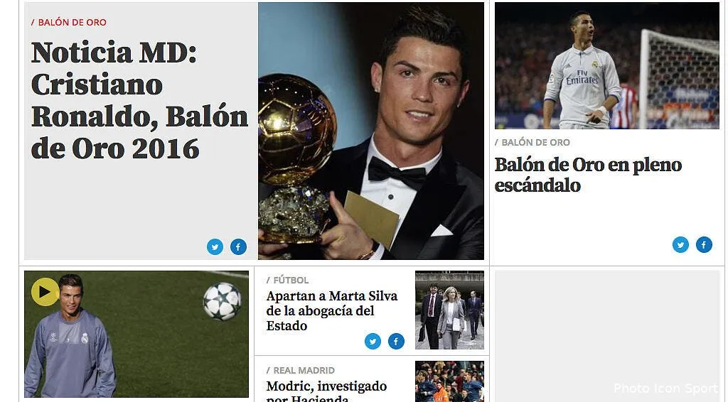 cristiano ronaldo est le ballon d or 2016 revele la presse espagnole capture d e cran 2016 12 06 a 14 12 24163308