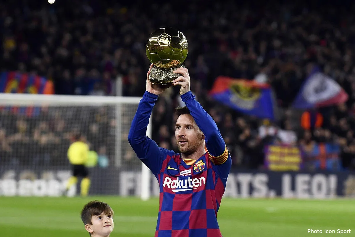 esp messi fete son ballon d or avec un triple icon sr 191023 002272097