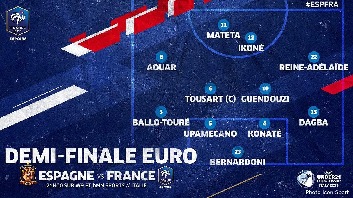euro espoirs france espagne les compos 21h00 sur bein 2 et w9 edf257179
