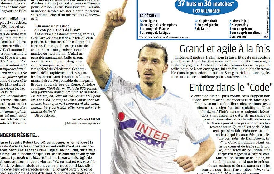 ibrahimovic rend le psg populaire a marseille ibrahimovic om psg77301