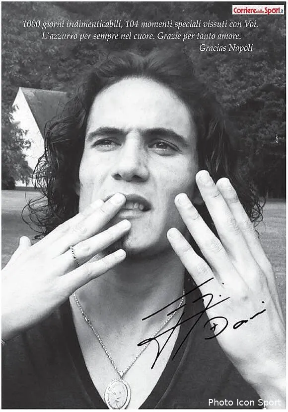 l incroyable remerciement de cavani a naples et ses supporters cavani advert63061