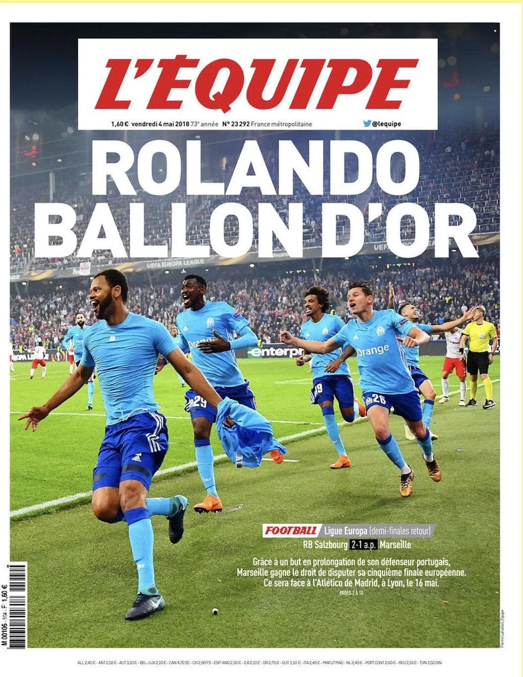 om l equipe donne le ballon d or a rolando rolando217761