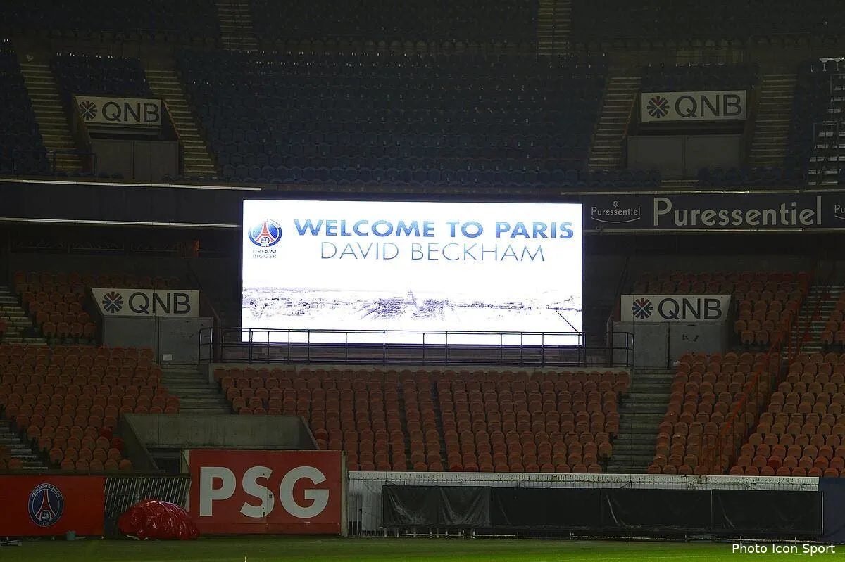 photo le parc souhaite la bienvenue a david beckham iconsport por 310113 05 0549027