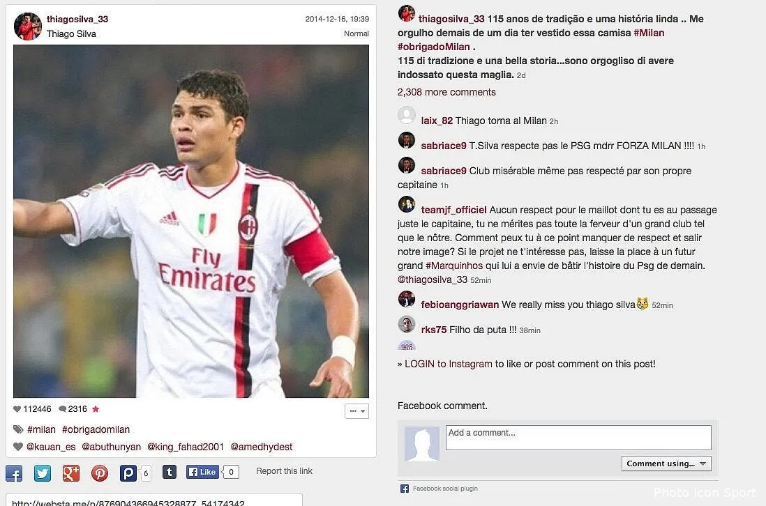 thiago silva enerve les supporters du psg sur instagram thiago silva99573