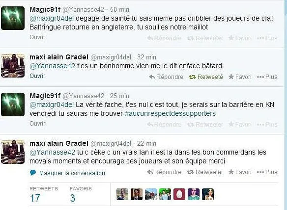 un supporter de l asse traite de batard par gradel gradel74123