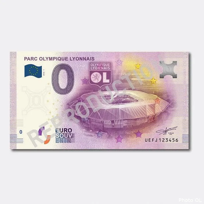 ol un billet de 0 euro vendu 2 euros en souvenir du parc olympique lyonnais billet souvenir parc olympique lyonnais138940