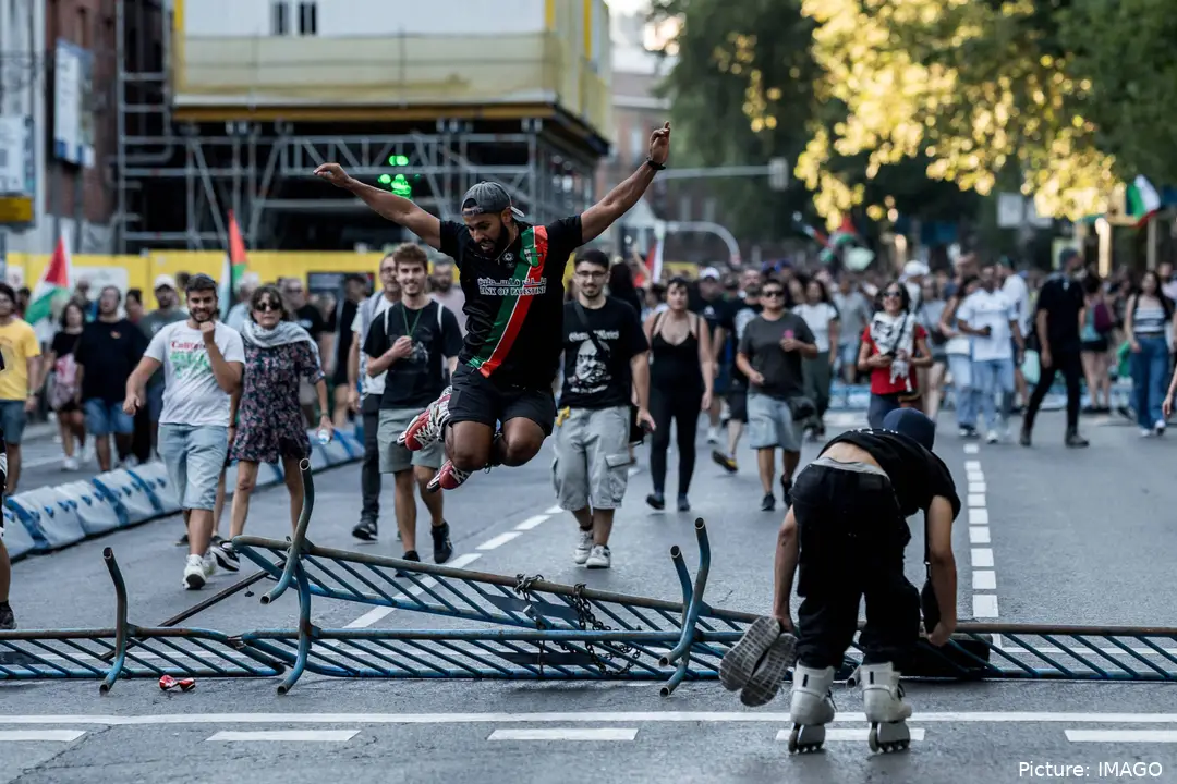 Las protestas pro-Palestina provocaron la suspensión del final de La Vuelta
