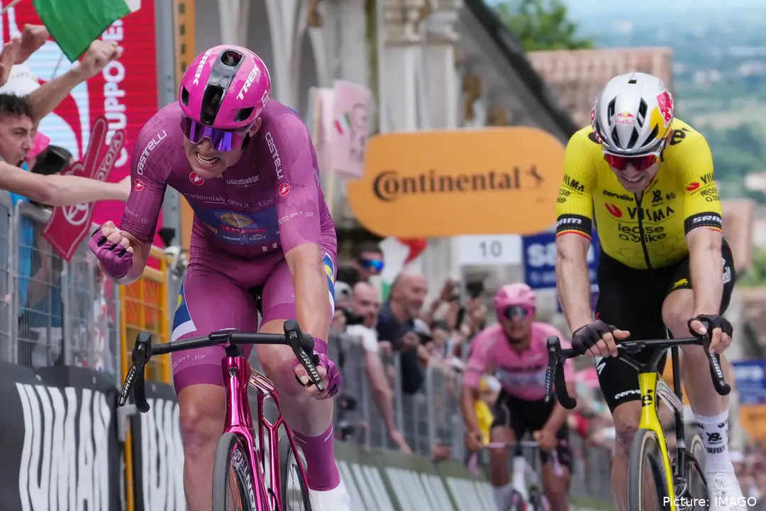 Pedersen came out on top against Van Aert at the Giro