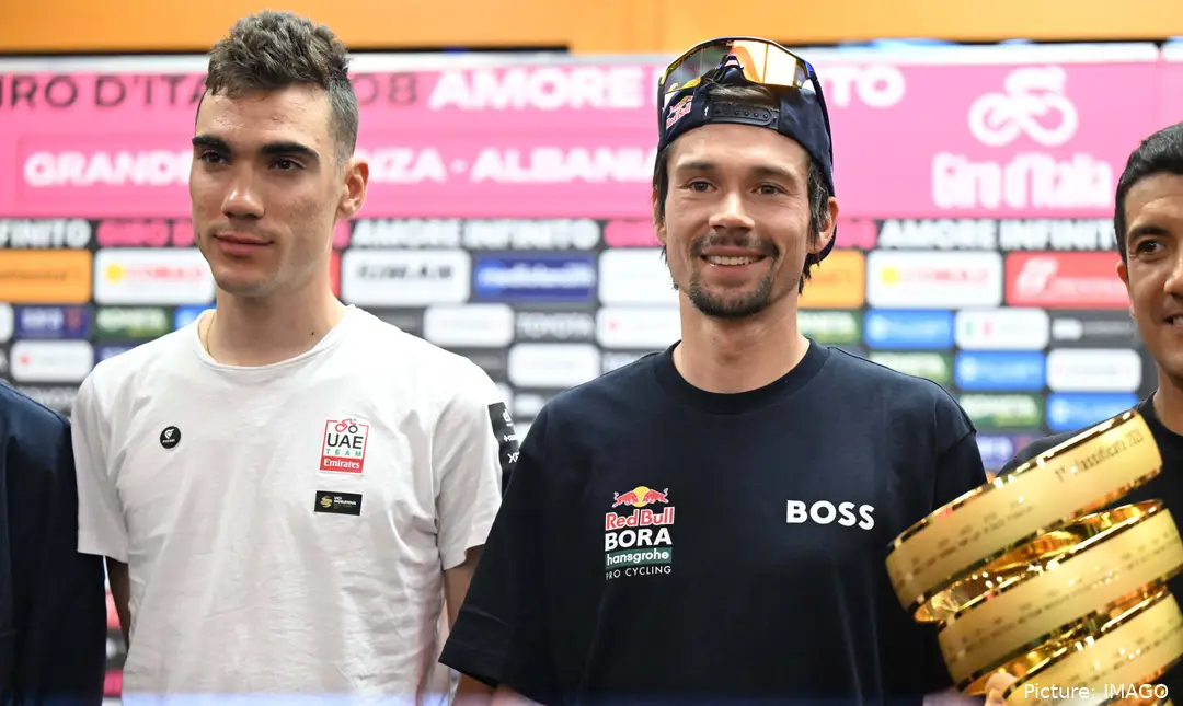 O rival de Ayuso na classificação geral, Primoz Roglic, caiu na etapa 9