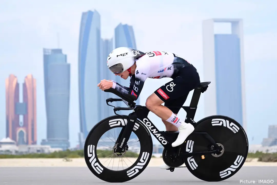 Tadej Pogacar is 8th overall, 38 seconds behind leader Remco Evenepoel