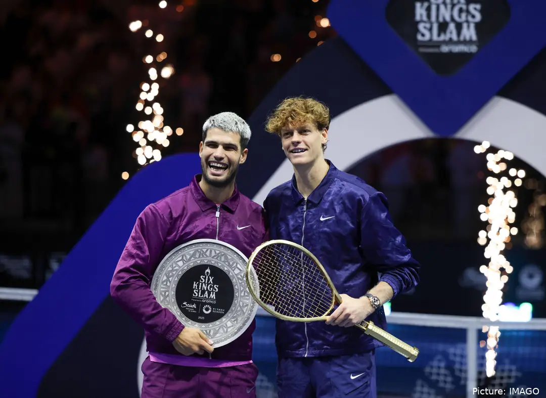 Carlos Alcaraz and Jannik Sinner at Six Kings Slam