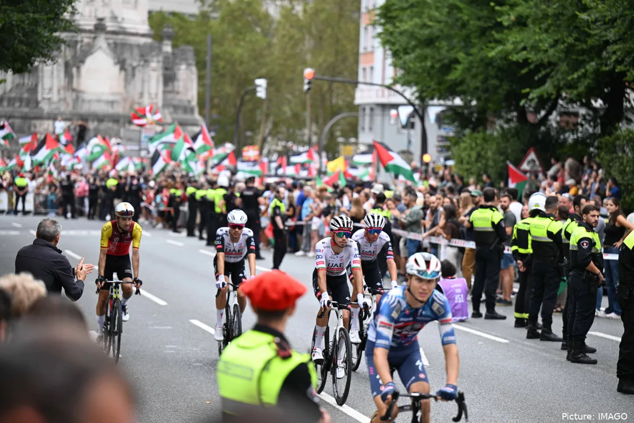 Numerosas protestas propalestinas en La Vuelta.