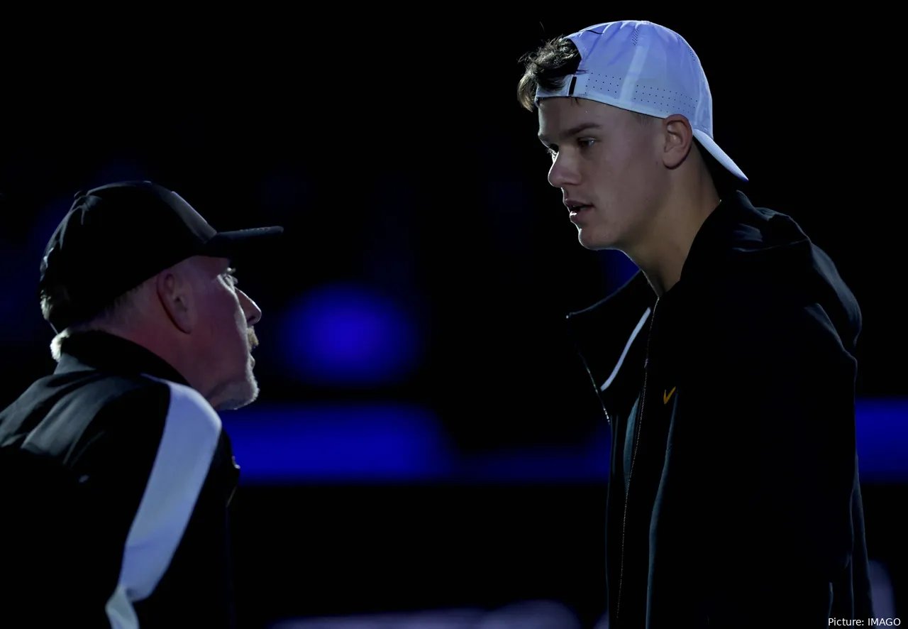 Holger Rune and former coach Boris Becker.