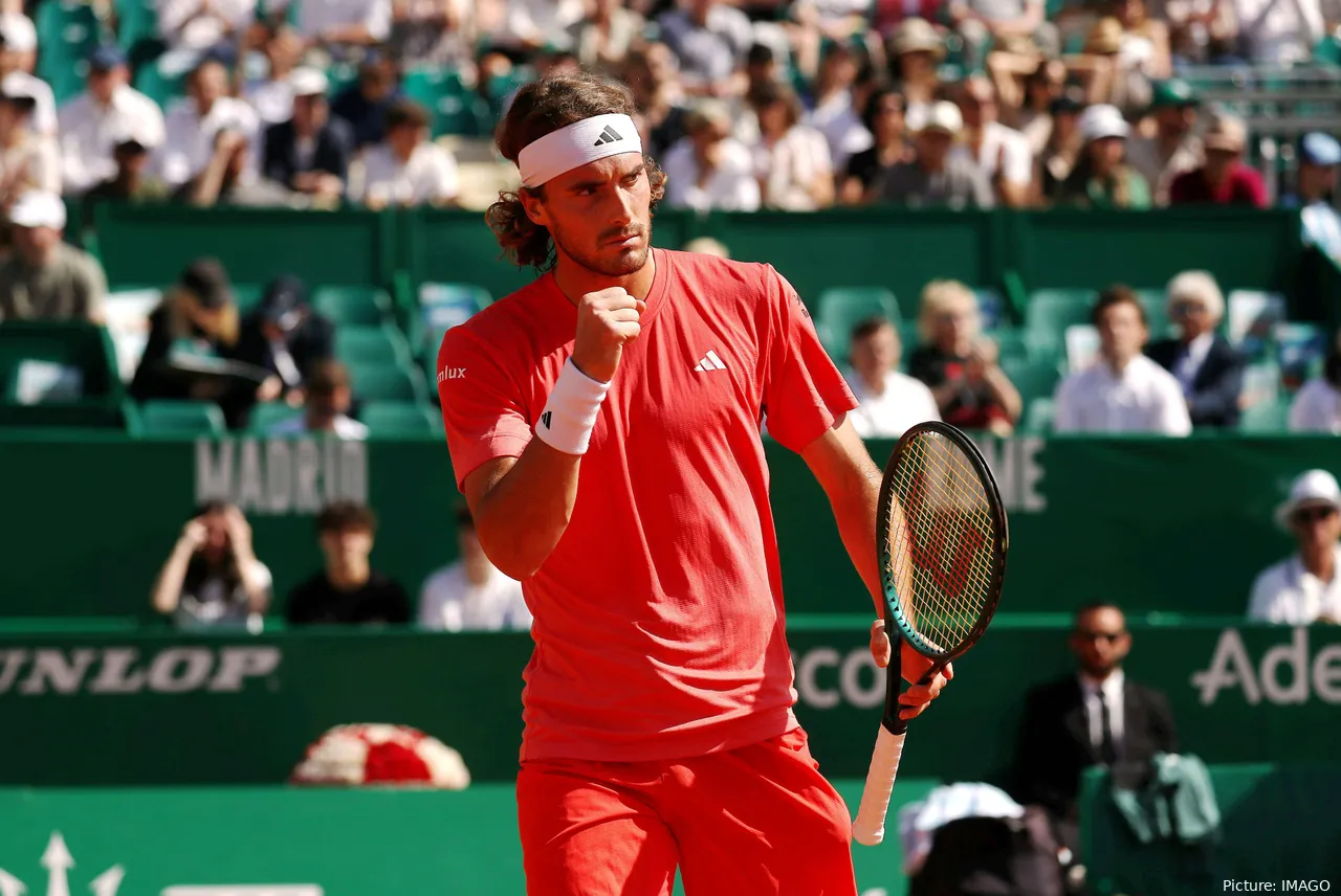 Bild Stefanos Tsitsipas, rechte Faust nach Punktgewinn geballt&amp;lt;br&amp;gt;