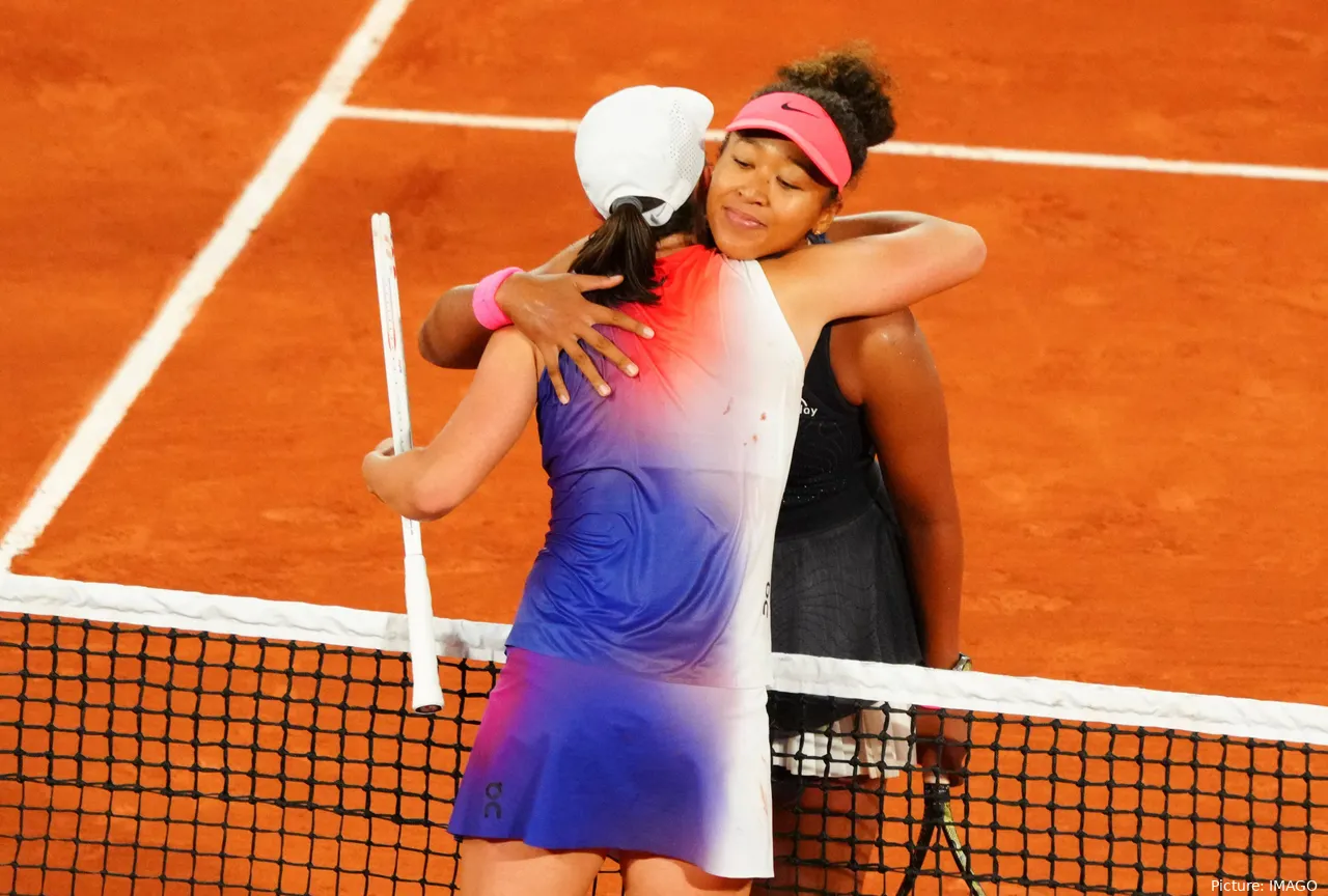 Naomi Osaka and Iga Swiatek at Roland Garros.