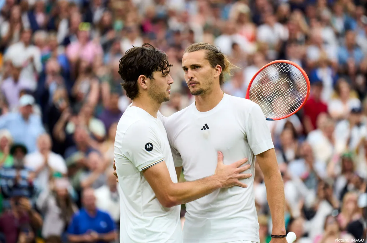 Taylor Fritz and Alexander Zverev at 2024 Wimbledon.