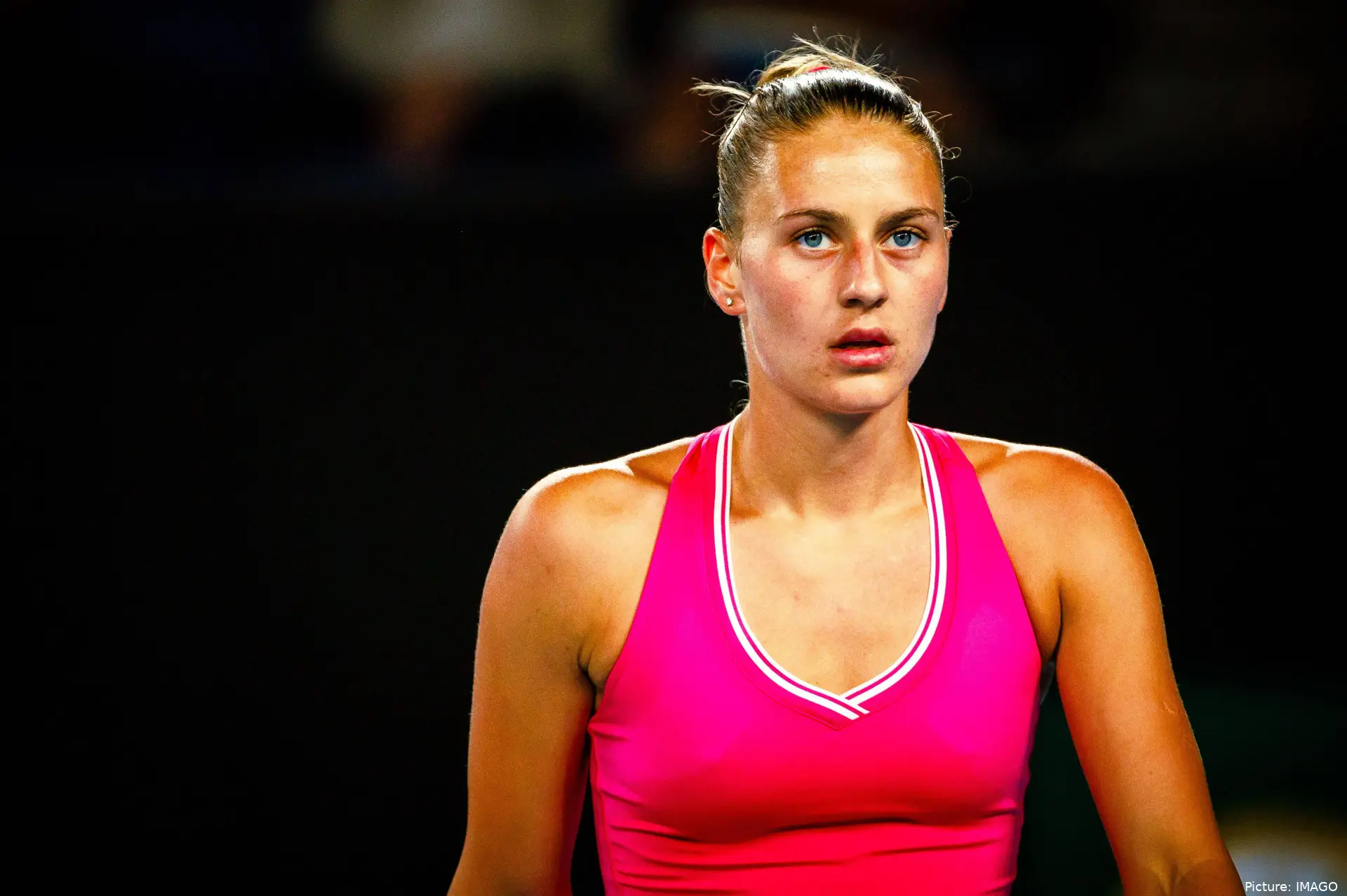 Marta Kostyuk on the court