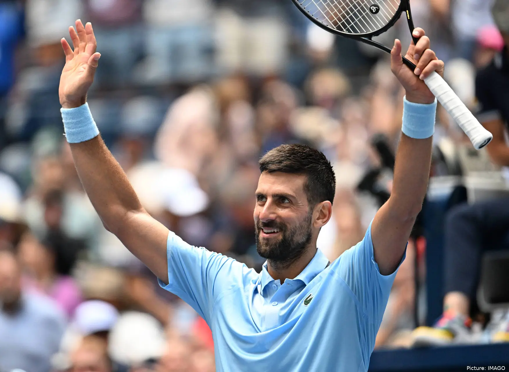 Novak Djokovic after winning a match at the 2025 US Open