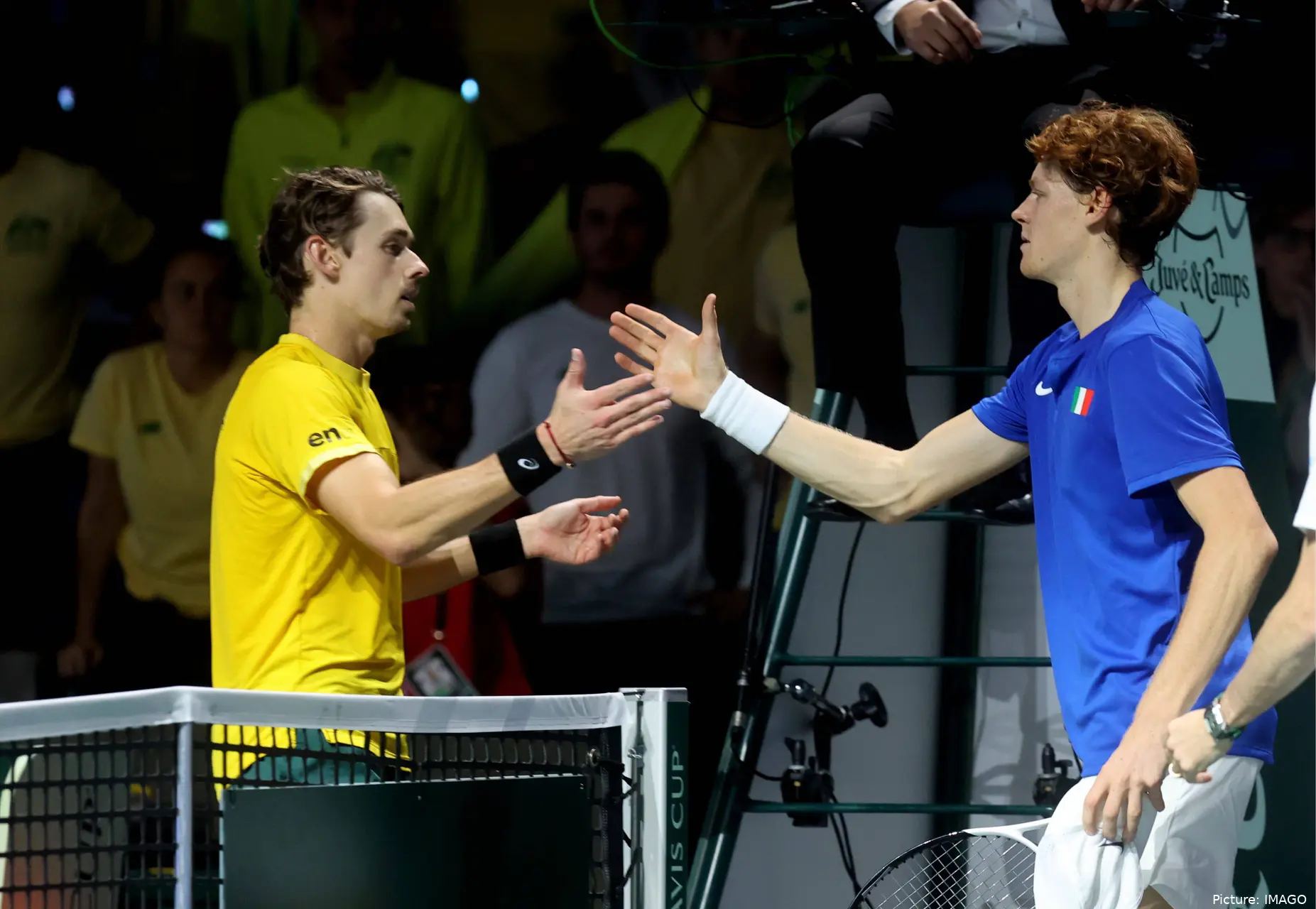 Jannik Sinner e Alex de Minaur no Davis Cup 2023