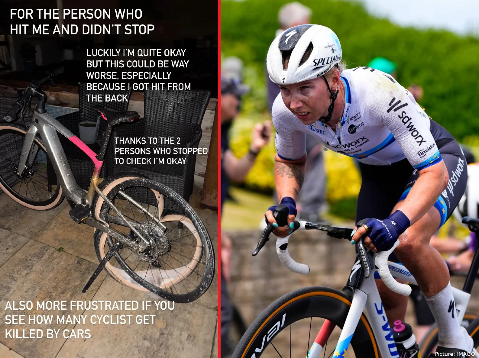 Lorena Wiebes hit by a car in training