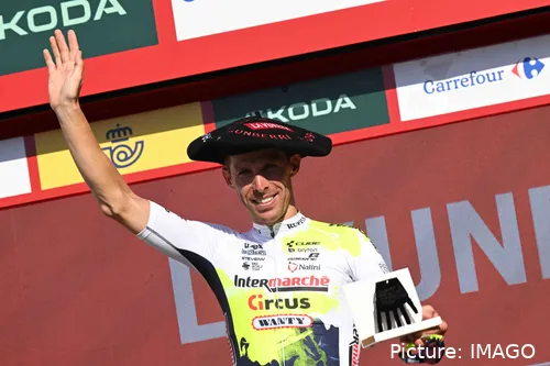Rui Costa en el podio Vuelta a España etapa 15, 2023