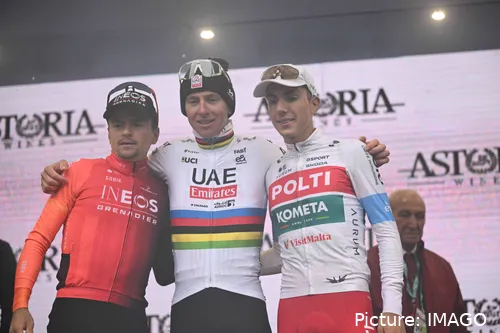 Davide Piganzoli, en la temporada 2024 con el Polti de Alberto Contador