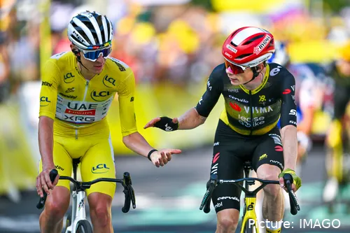 Pogacar y Vingegaard, en el Tour de Francia 2025.&nbsp;