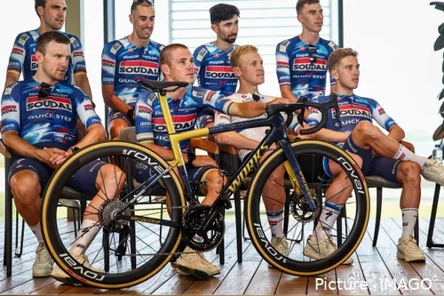 Remco Evenepoel na apresentação da Soudal em 2025